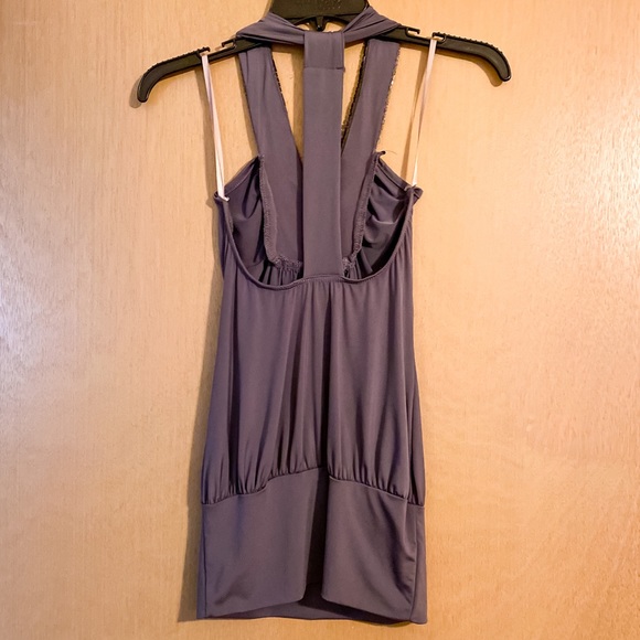 Wet Seal Grey Halter Top with Gunmetal Beading - Picture 2 of 4